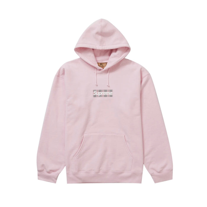 Supreme Burberry Box Logo Hooded Sweatshirt 'Light Pink'