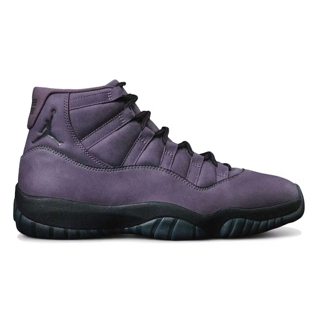 jordans 11 purple and black
