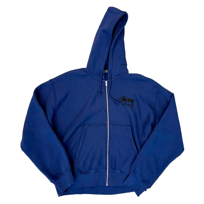 Stussy Stock Santa Ana Zip Up Hoodie Navy