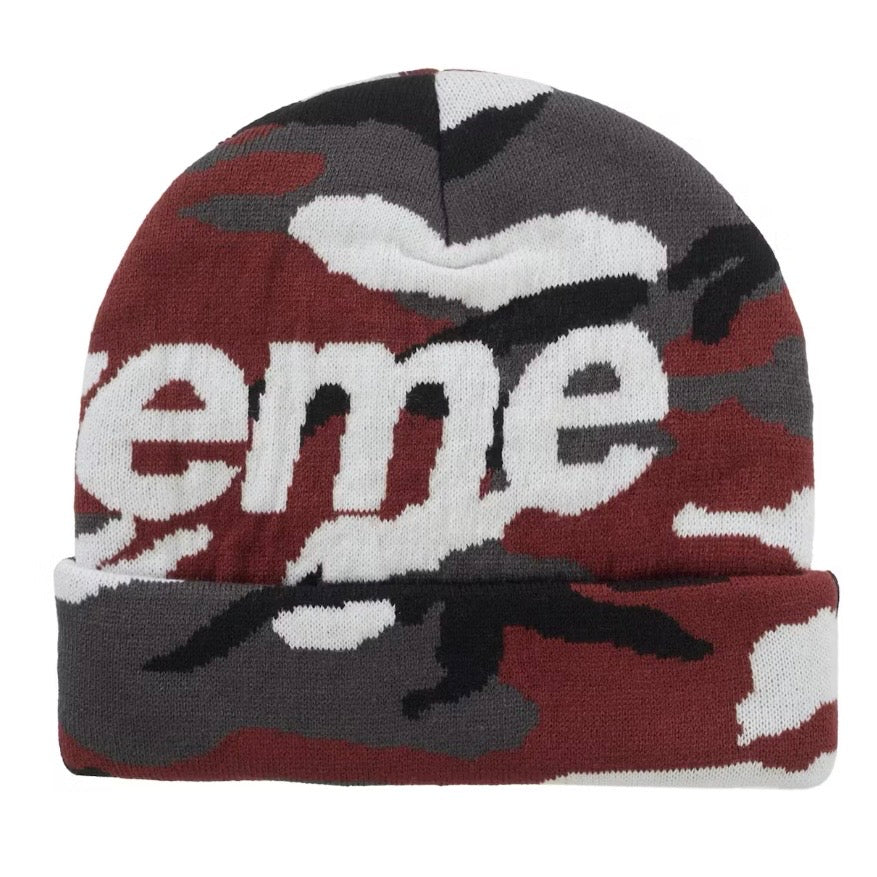 Supreme Camo Big Logo Beanie Red Camo — United Kicks