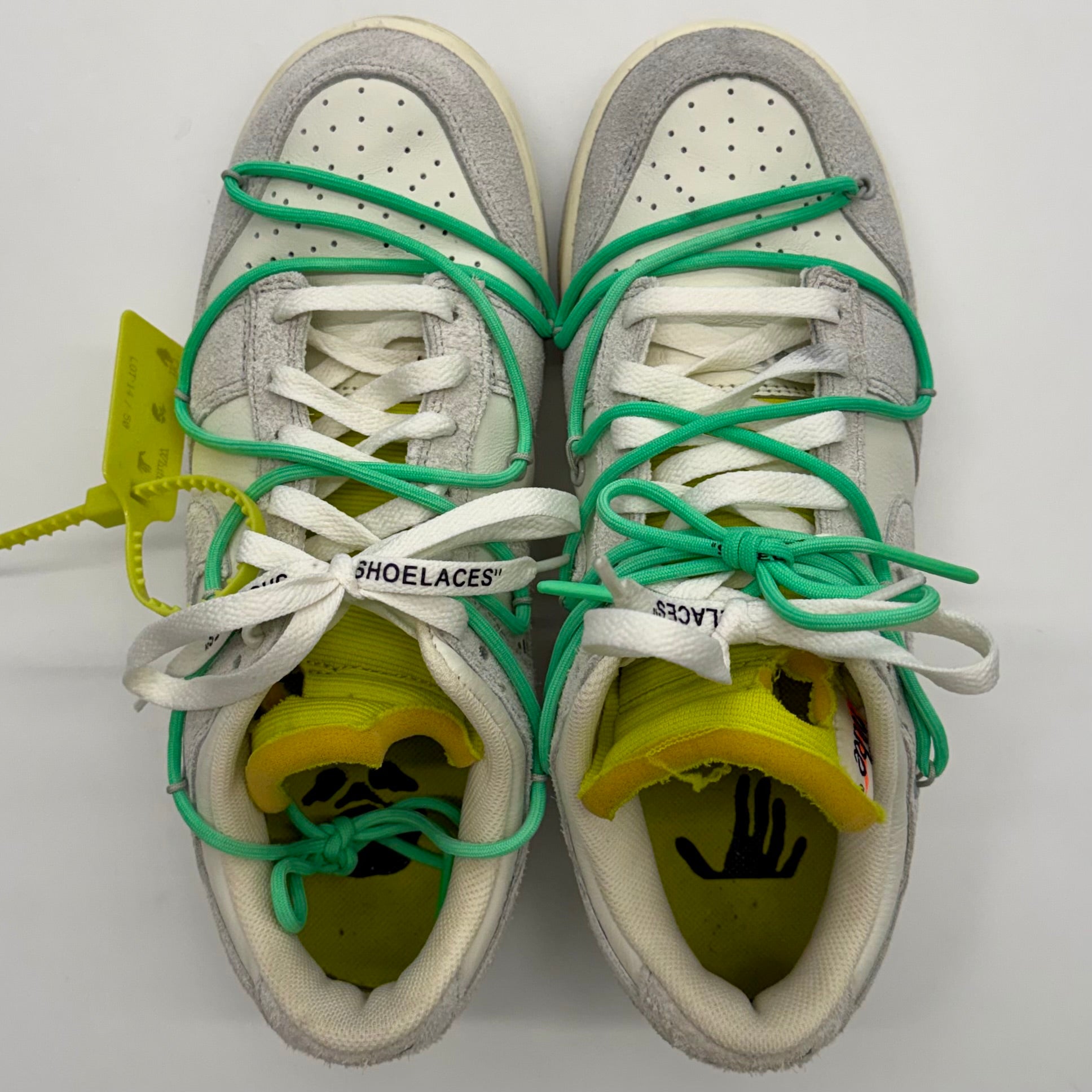 Nike Dunk Low x Off-White 'Lot 14' - Sail/Neutral Grey-Electro