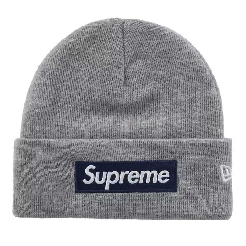 Supreme New Era Box Logo Beanie (FW25) Heather Grey