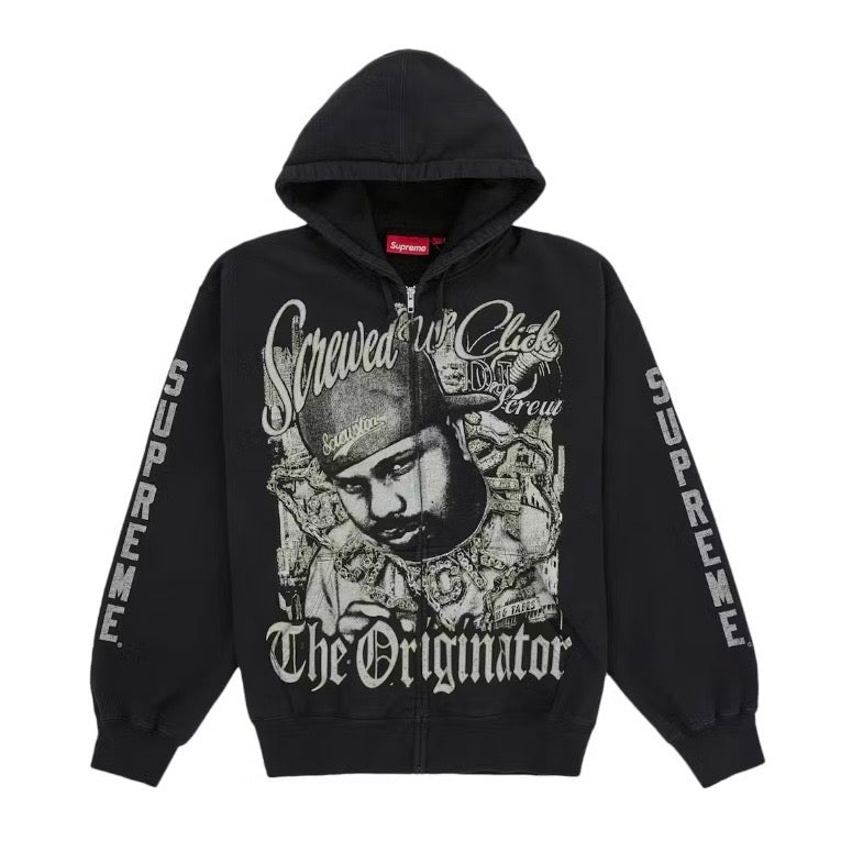 Supreme DJ Screw Zip Up Hooded Sweatshirt Black