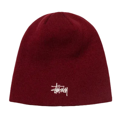 Stüssy Basic Skullcap Beanie Burgundy