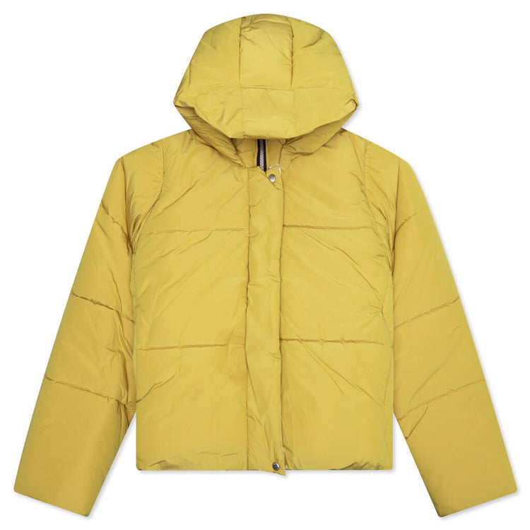 RHUDE Logo Puffer Jacket Mustard