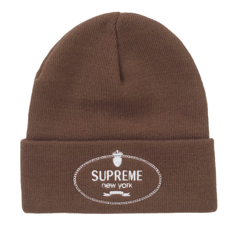 Supreme Crest Beanie Brown
