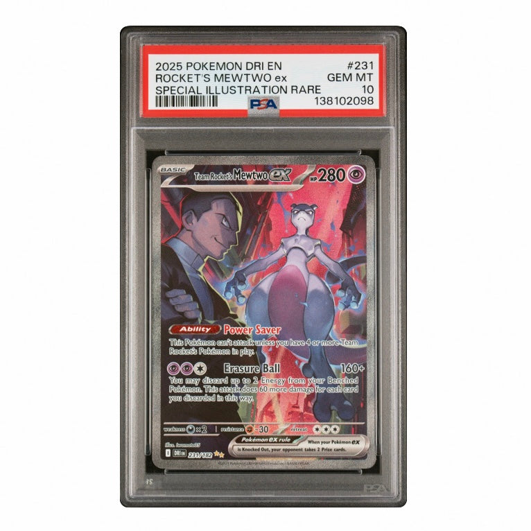 2025 POKEMON DRI EN-DESTINED RIVALS #231 ROCKET'S MEWTWO EX SPECIAL ILLUSTRATION RARE