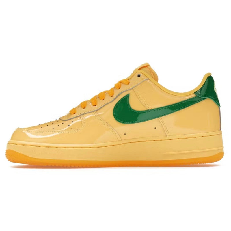 Nike Air Force 1 Low Patent Leather Topaz Gold Pine Green