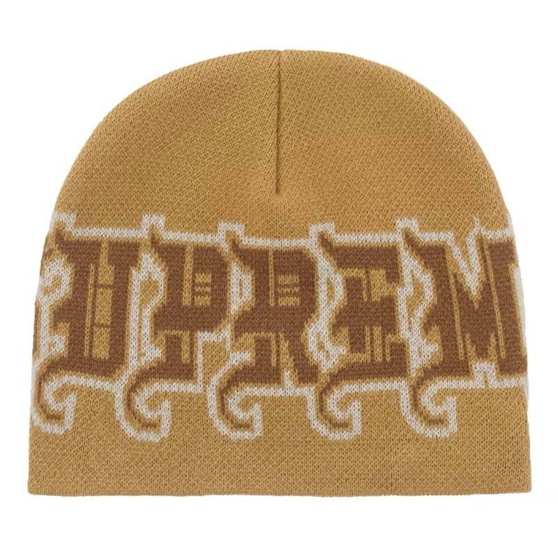 Supreme New Era Outline Beanie Brown