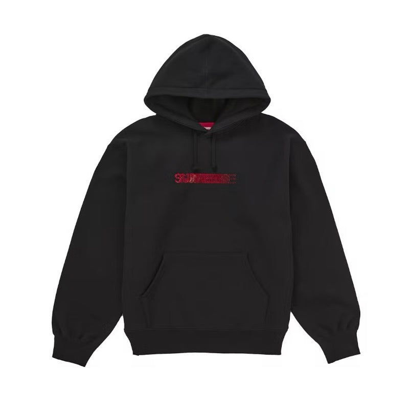 Supreme Swarovski Motion Logo Hooded Sweatshirt Black