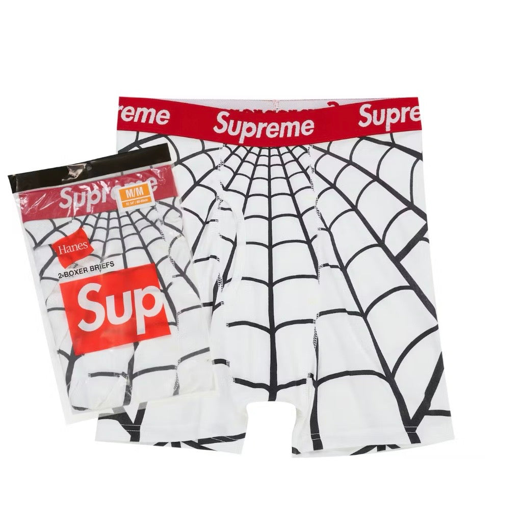 Supreme x Hanes Spider-Man Boxer Briefs 2 Pack White SS26 Brand