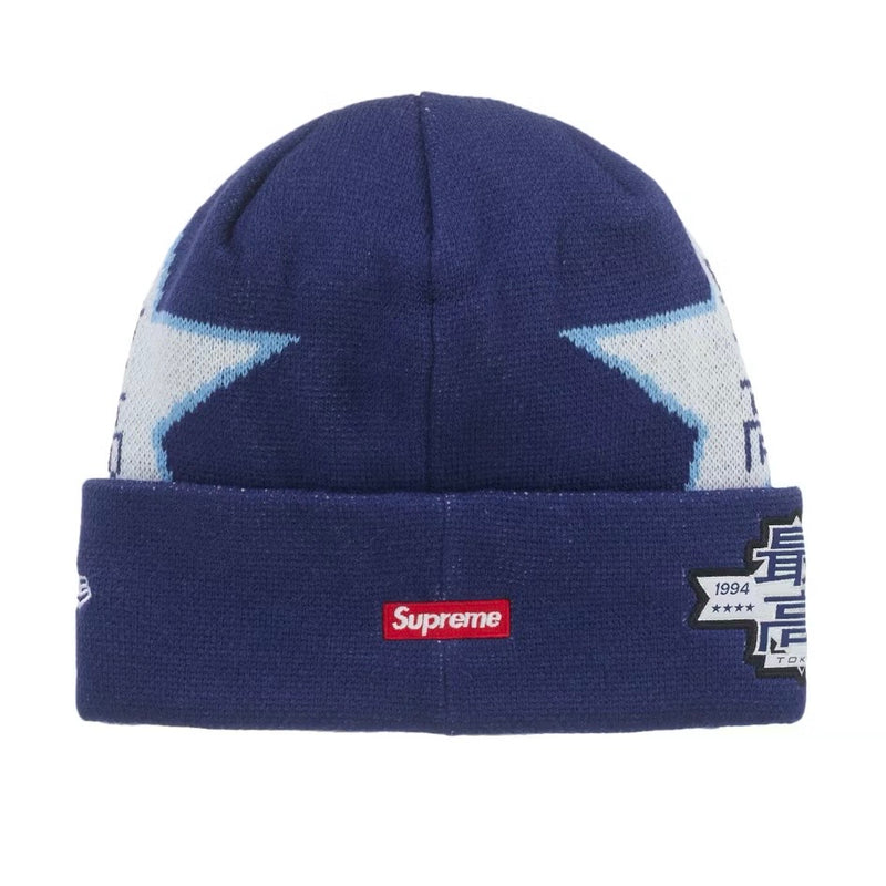 Supreme x New Era Stars Beanie Navy