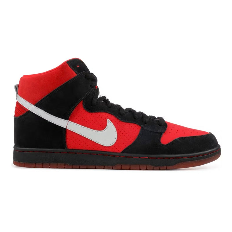 Nike SB Dunk High Sport Red Metallic Platinum