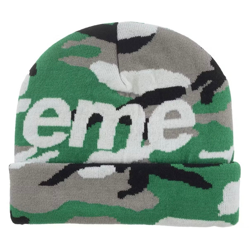 Supreme Camo Big Logo Beanie Green Camo