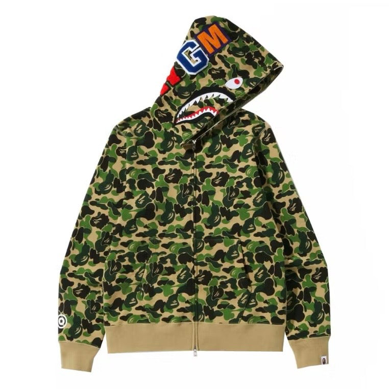 BAPE ABC Camo Shark Full Zip Hoodie Green