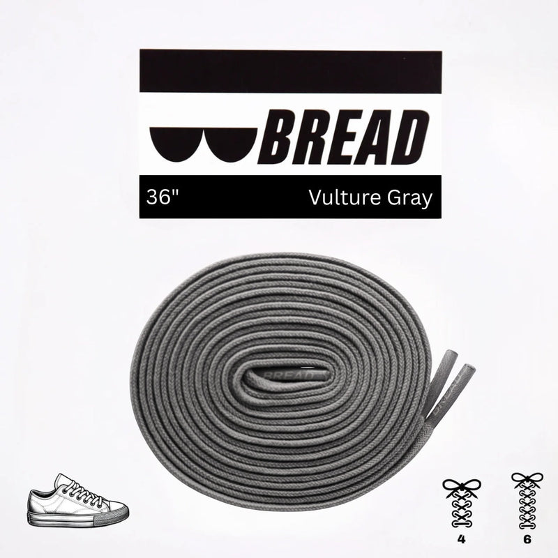 Bread Laces - Vulture Gray Elastic Shoelaces