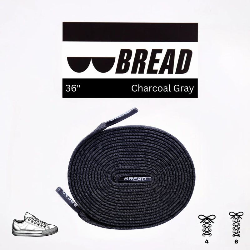 Bread Laces - Charcoal Grey Elastic Shoelaces