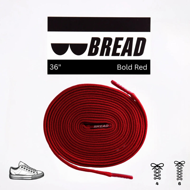 Bread Laces - Bold Red Elastic Shoelaces