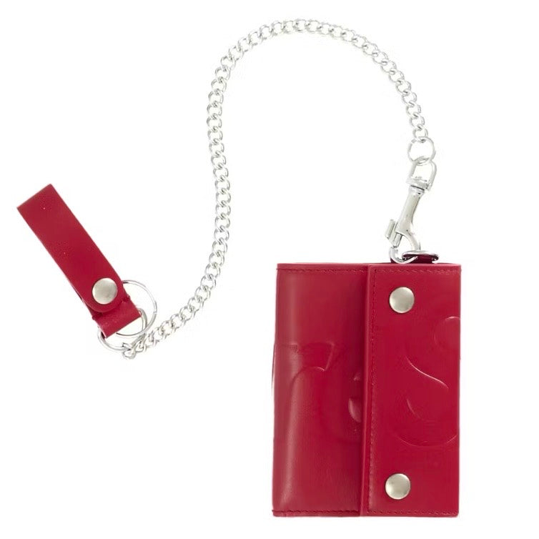 Supreme Leather Chain Wallet (FW25) Red