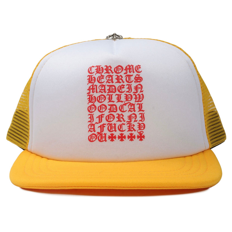 Chrome Hearts Eye Chart Trucker Hat Yellow