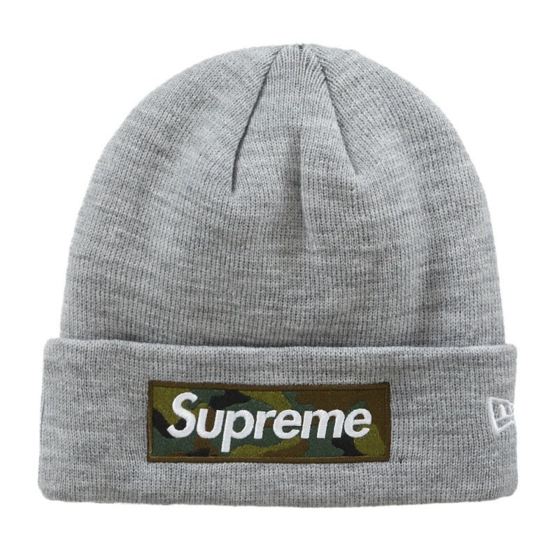 Supreme New Era Box Logo Beanie (FW23) Heather Grey