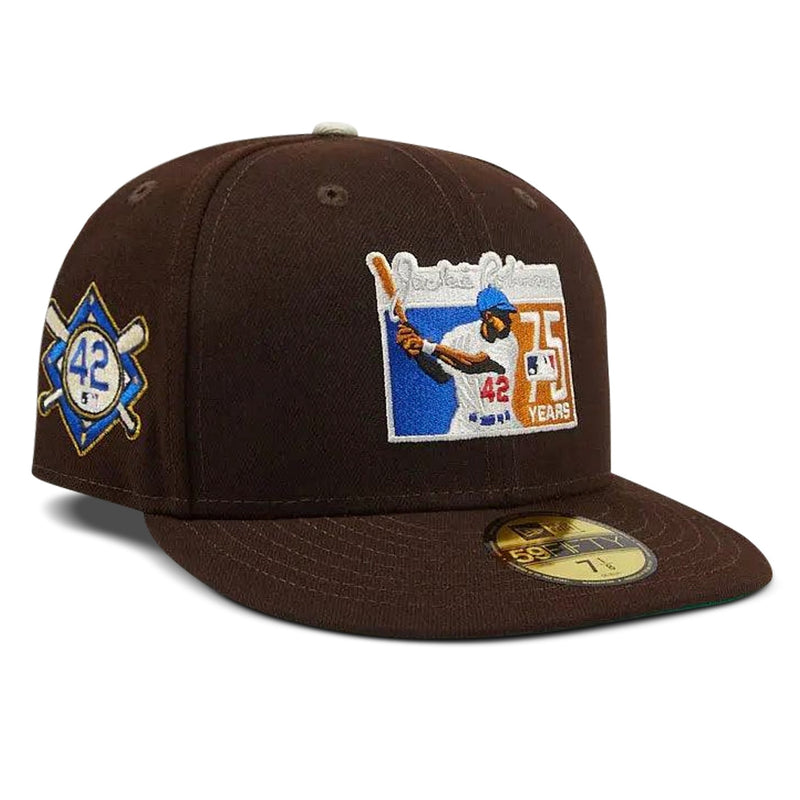 New Era 5950 LA Dodgers Jackie Robinson 75 Years Hat - Brown