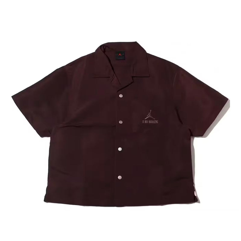 Jordan x A Ma Maniere Warm Up Shirt Mahogany