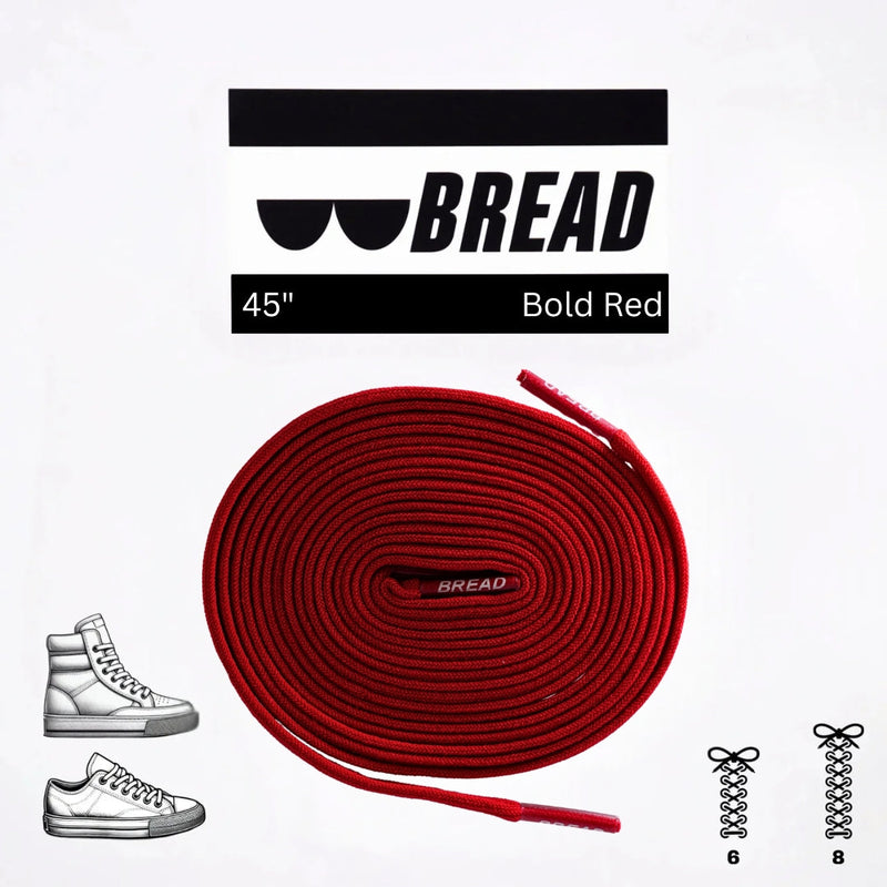 Bread Laces - Bold Red Elastic Shoelaces