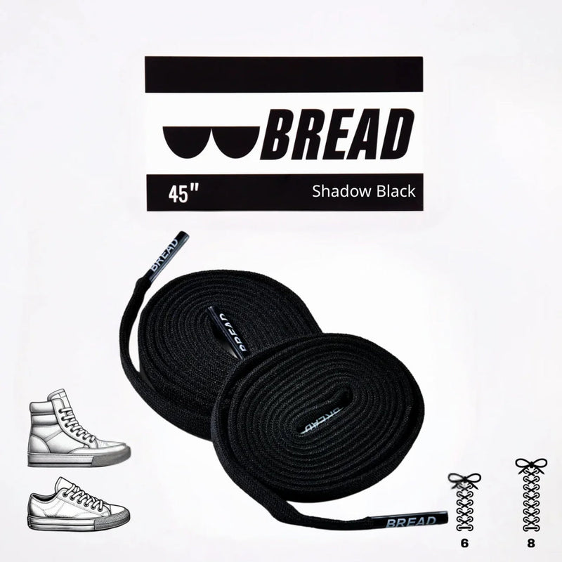 Bread Laces - Shadow Black Elastic Shoelaces