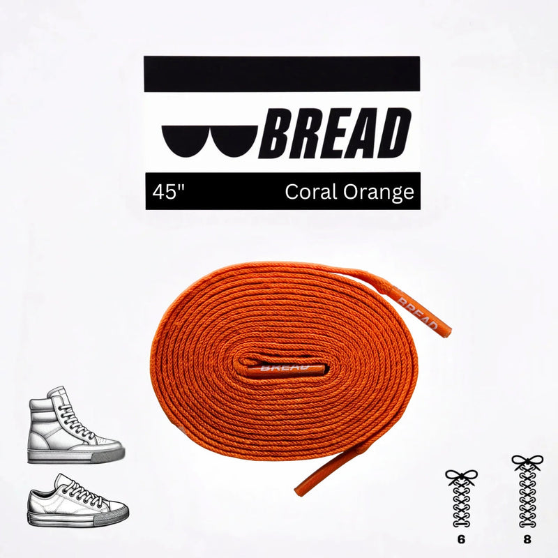 Bread Laces - Coral Orange Elastic Shoelaces