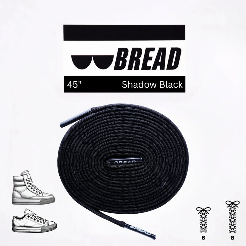 Bread Laces - Shadow Black Elastic Shoelaces