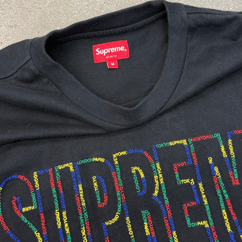 Supreme International Long Sleeve Tee 'Black' SS19