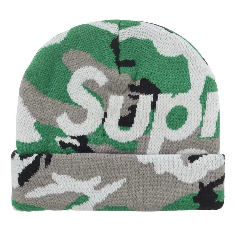 Supreme Camo Big Logo Beanie Green Camo