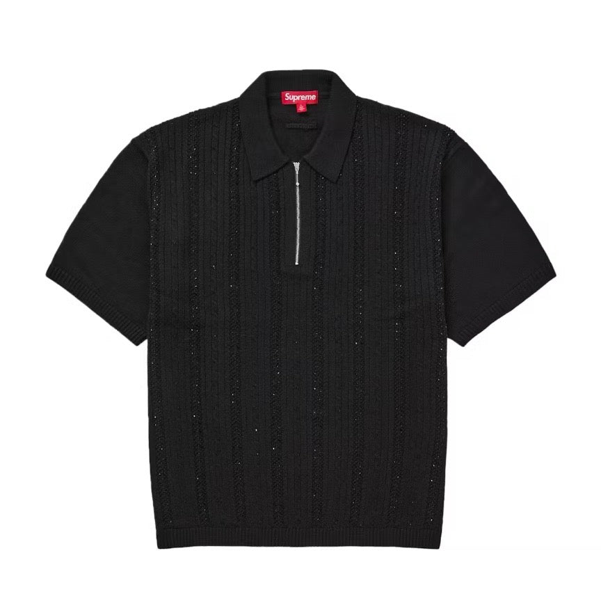 トップス Supreme Beaded Zip Polo Supreme Beaded Zip Polo Black - XL | Brand New — United Kicks