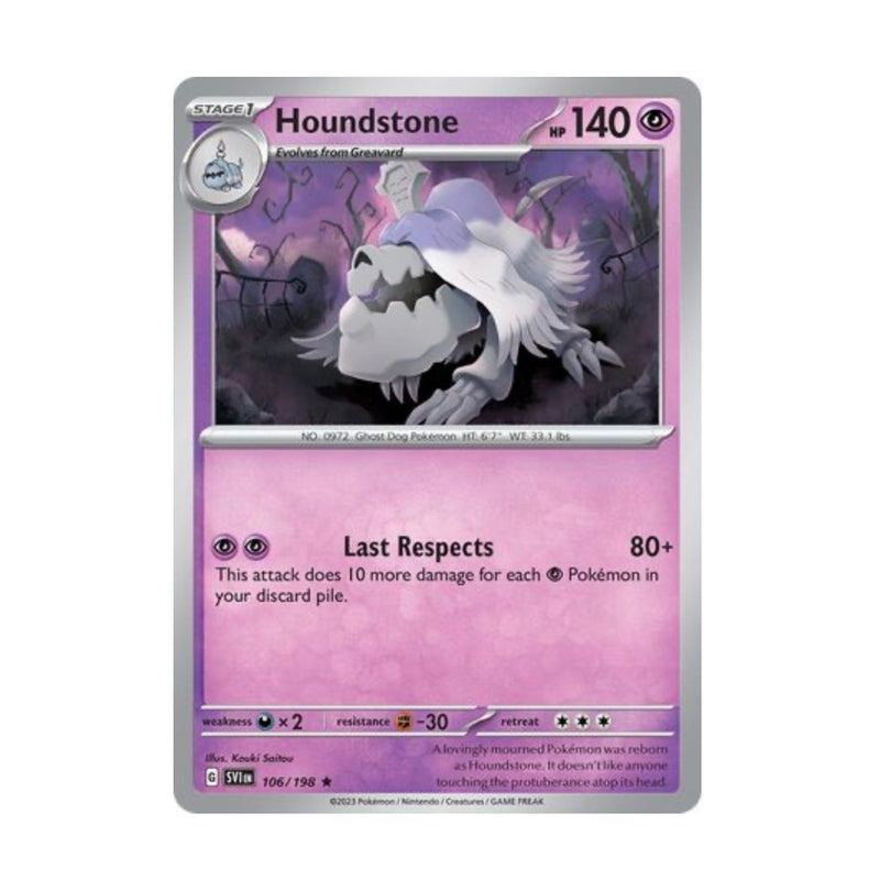 2023 Pokémon Houndstone Holo Rare – Scarlet & Violet Base Set (AGS Graded 9)
