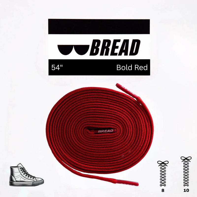 Bread Laces - Bold Red Elastic Shoelaces