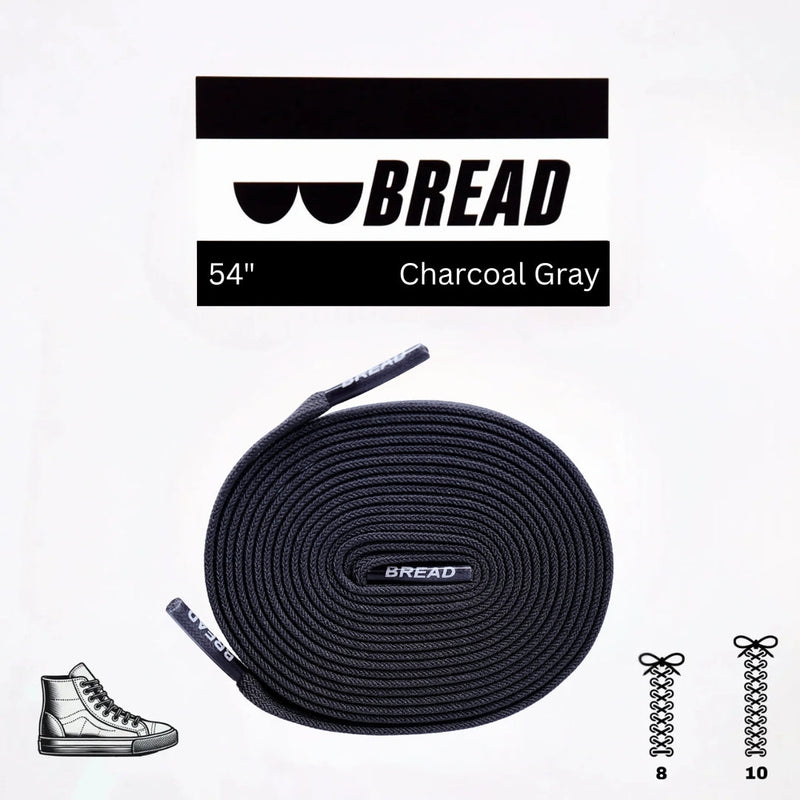 Bread Laces - Charcoal Grey Elastic Shoelaces