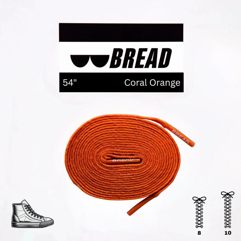 Bread Laces - Coral Orange Elastic Shoelaces