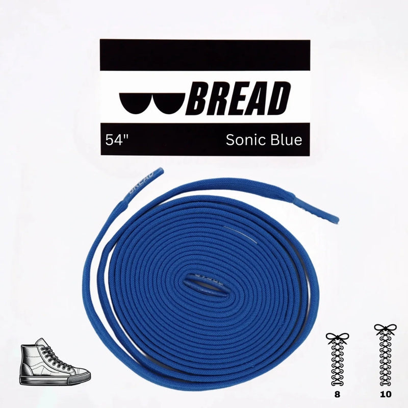 Bread Laces - Sonic Blue Elastic Shoelaces