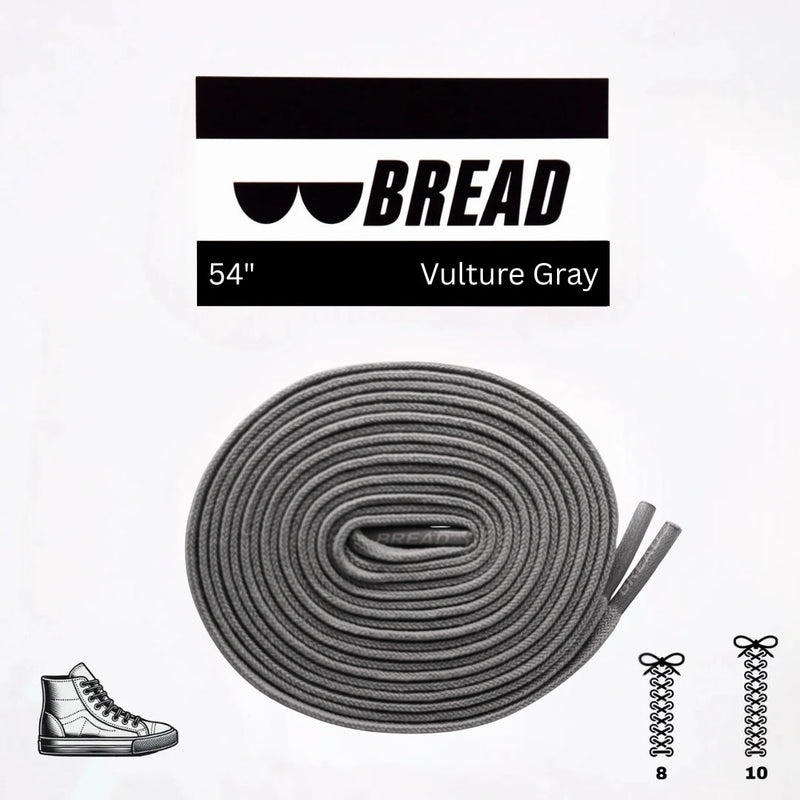 Bread Laces - Vulture Gray Elastic Shoelaces