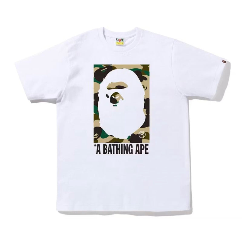 BAPE 1st Camo Box Ape Head Tee White Yellow