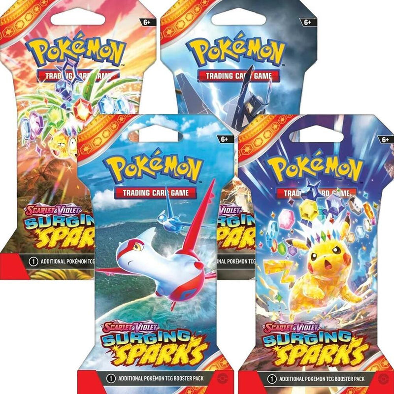 Pokémon Surging Sparks Sleeved Booster Pack Bundle [Set of 4] – SV08