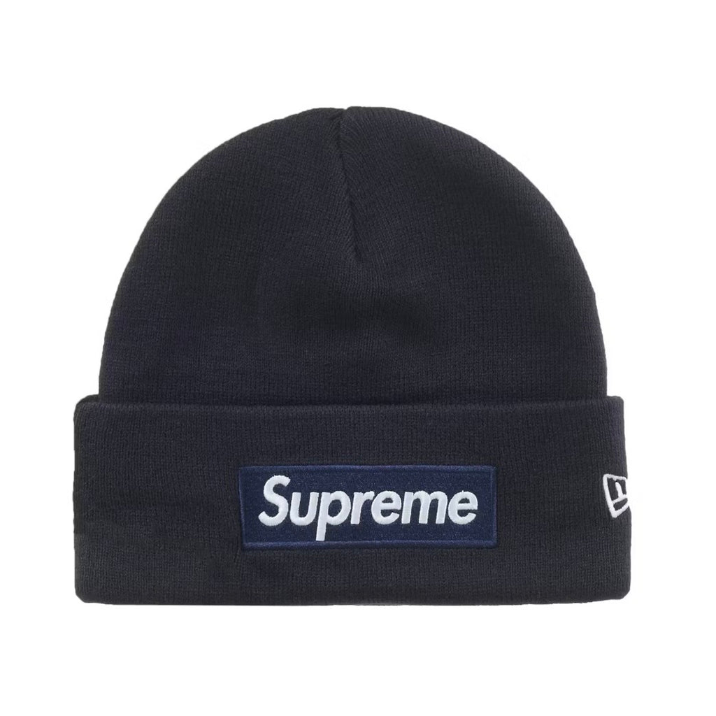 Supreme New Era Box Logo Beanie (FW25) Navy — United Kicks
