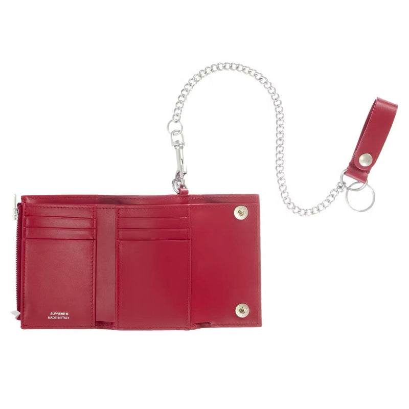 Supreme Leather Chain Wallet (FW25) Red