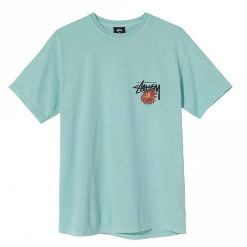 Stussy Smokin' Skull Pig. Dyed Tee - Aqua