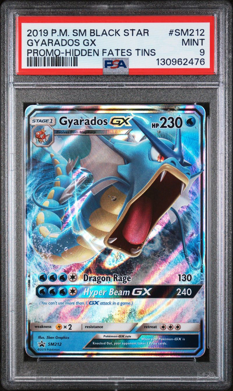 2019 P.M. SM BLACK STAR GYARADOS GX PROMO-HIDDEN FATES TINS