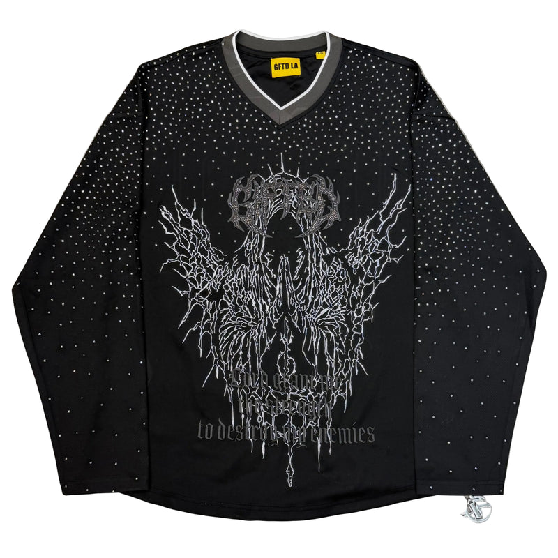 GFTD LA Strength Jersey Medium Rhinestone Gifted LA Black