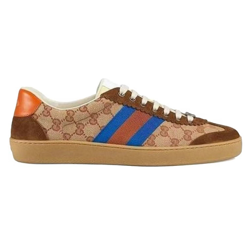 Gucci G74 Web Low Sneakers Brick Red Beige