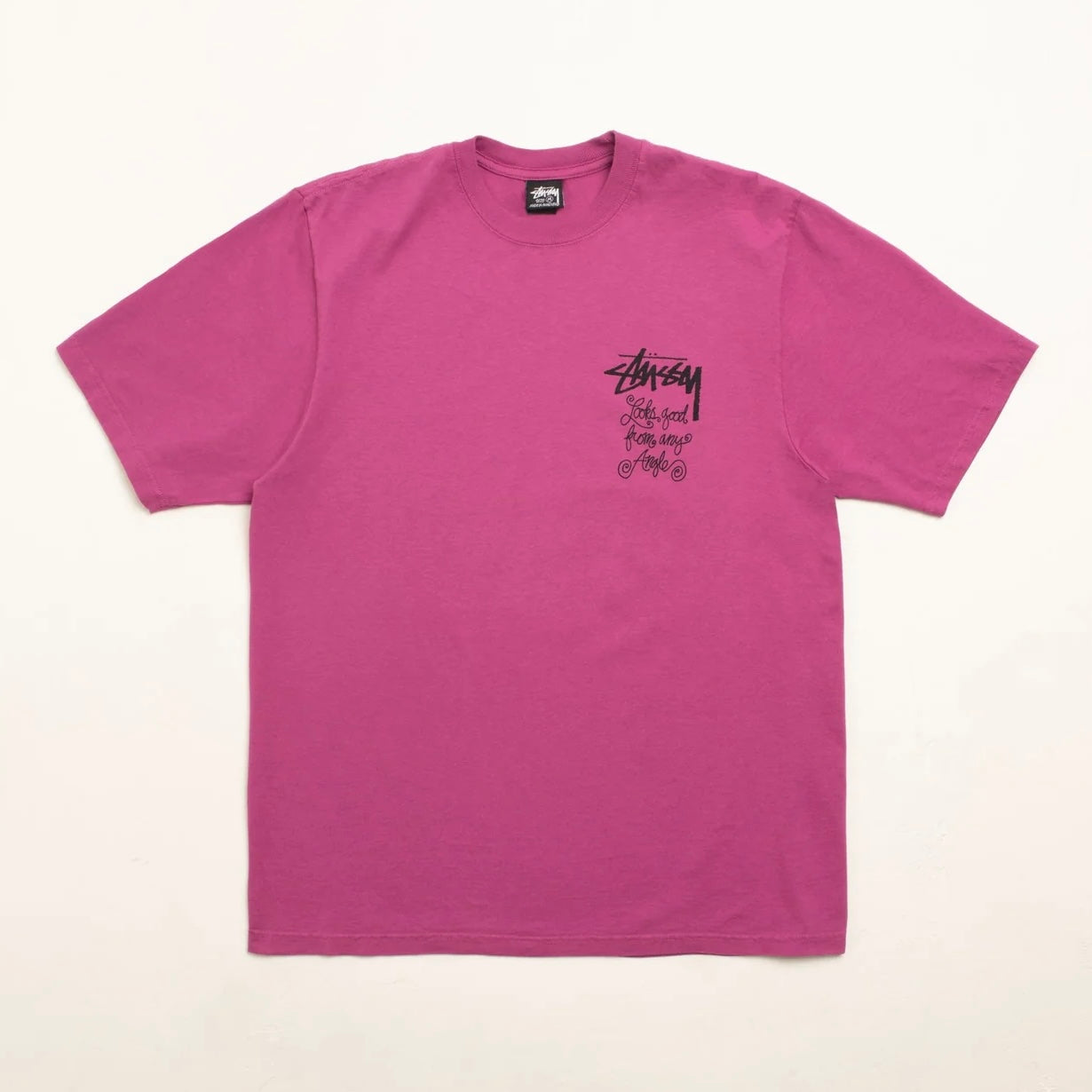 Stussy Any Angle Pig Dyed Tee 'Berry' XL | Brand New With Tag