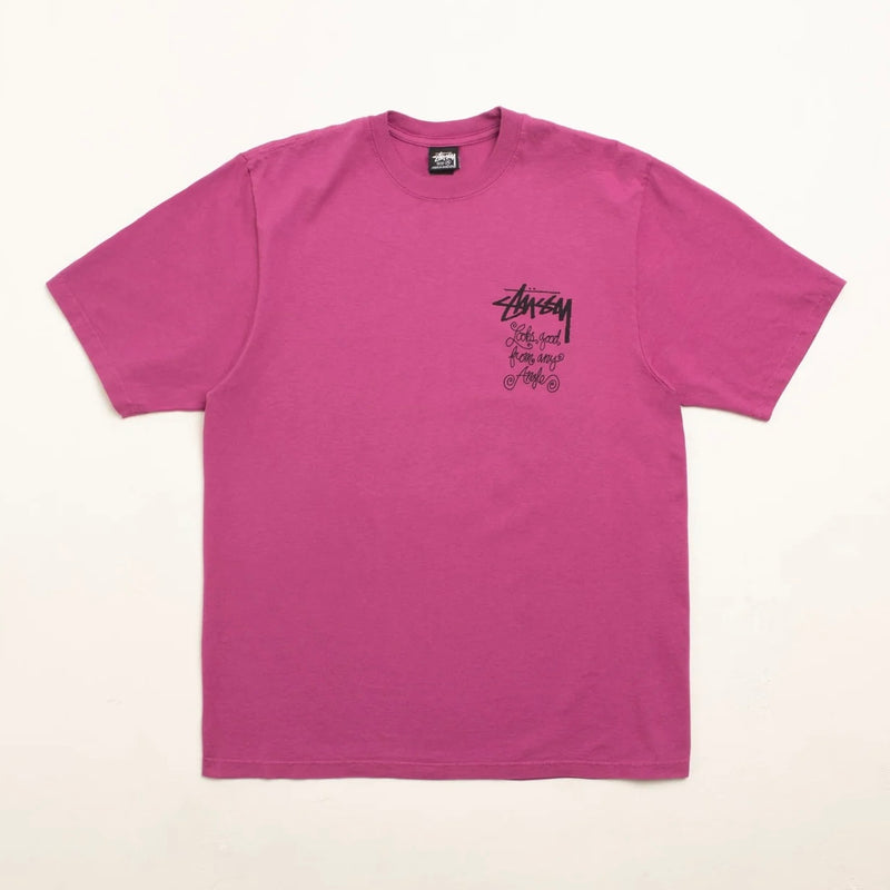 Stussy Any Angle Pig Dyed Tee 'Berry'